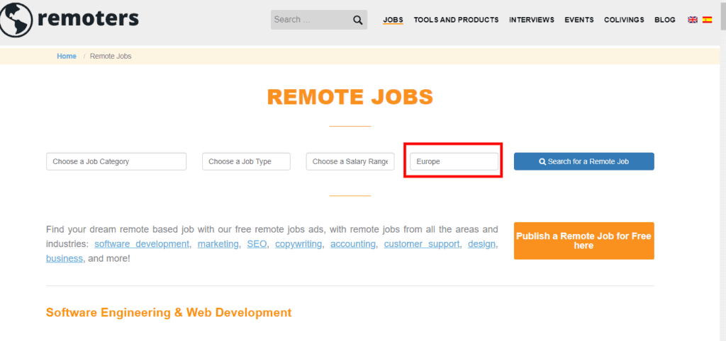 eu remote jobs europe