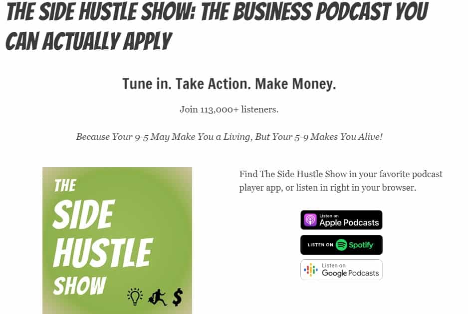 side hustle show podcast beginner