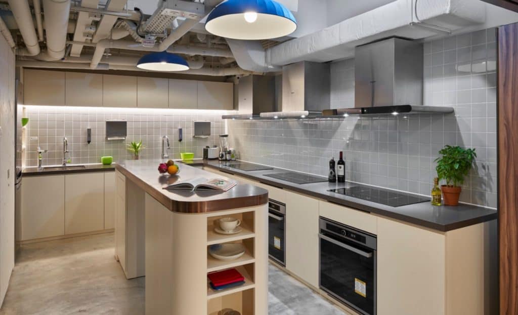 kitchen at weave coliving
