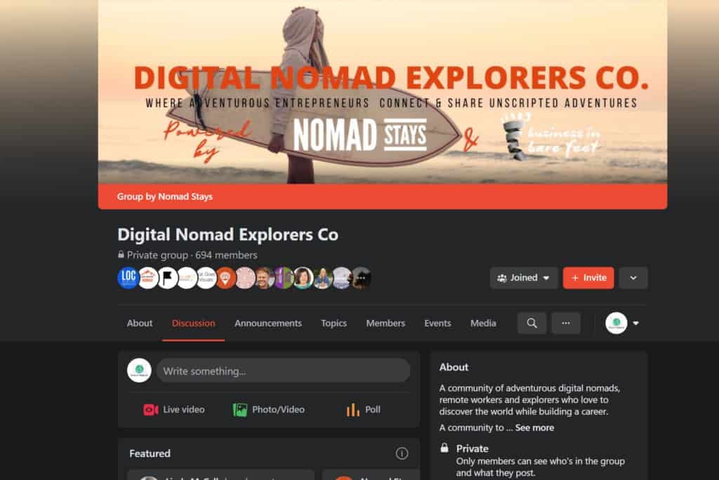 digital nomad explorers group