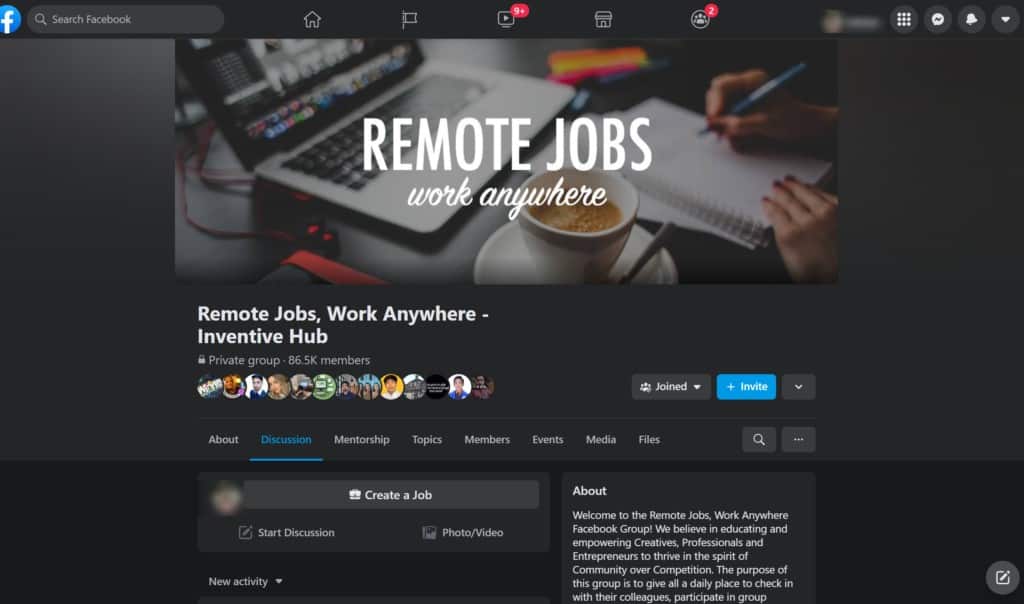 remote jobs fb group