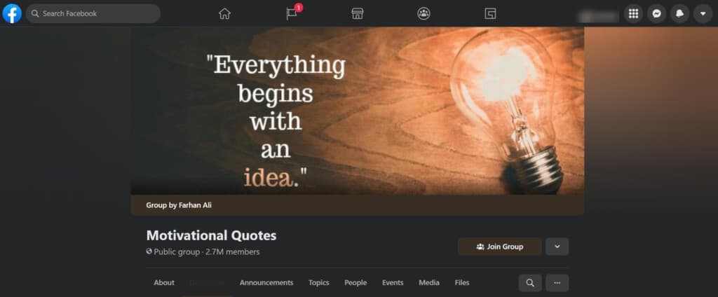 facebook quote community