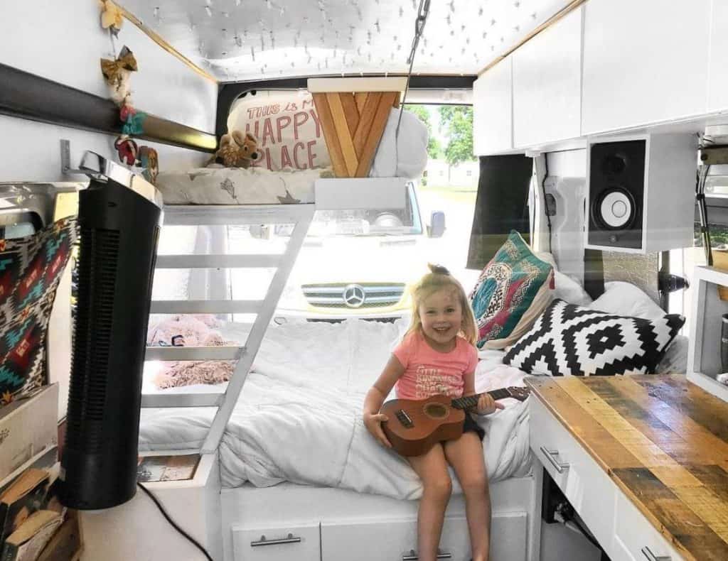 bunk bed kids van interior idea