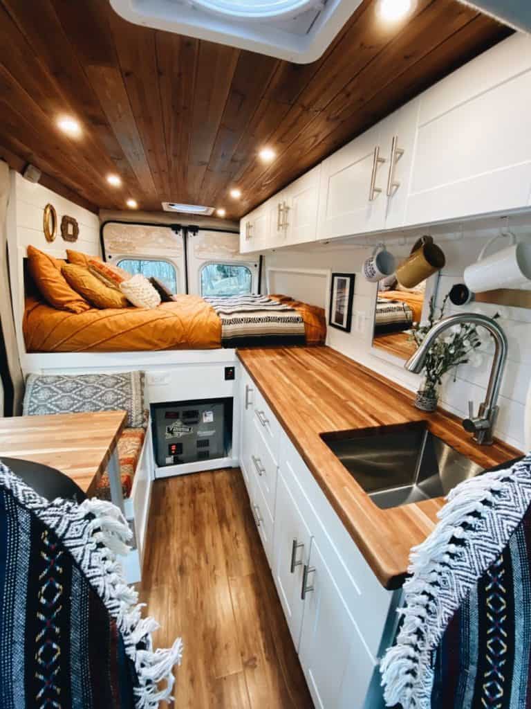 van life itchen wood top