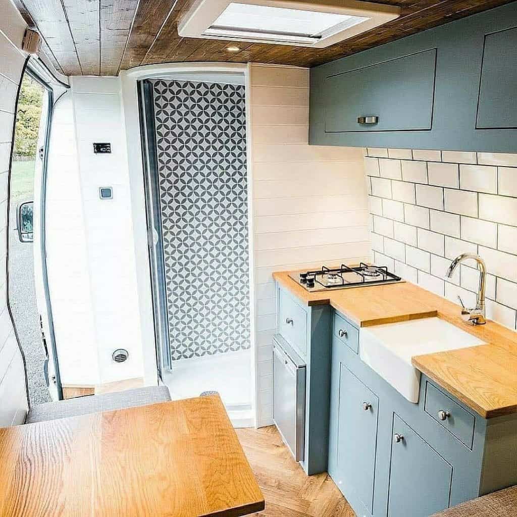 van interior idea shower cabin