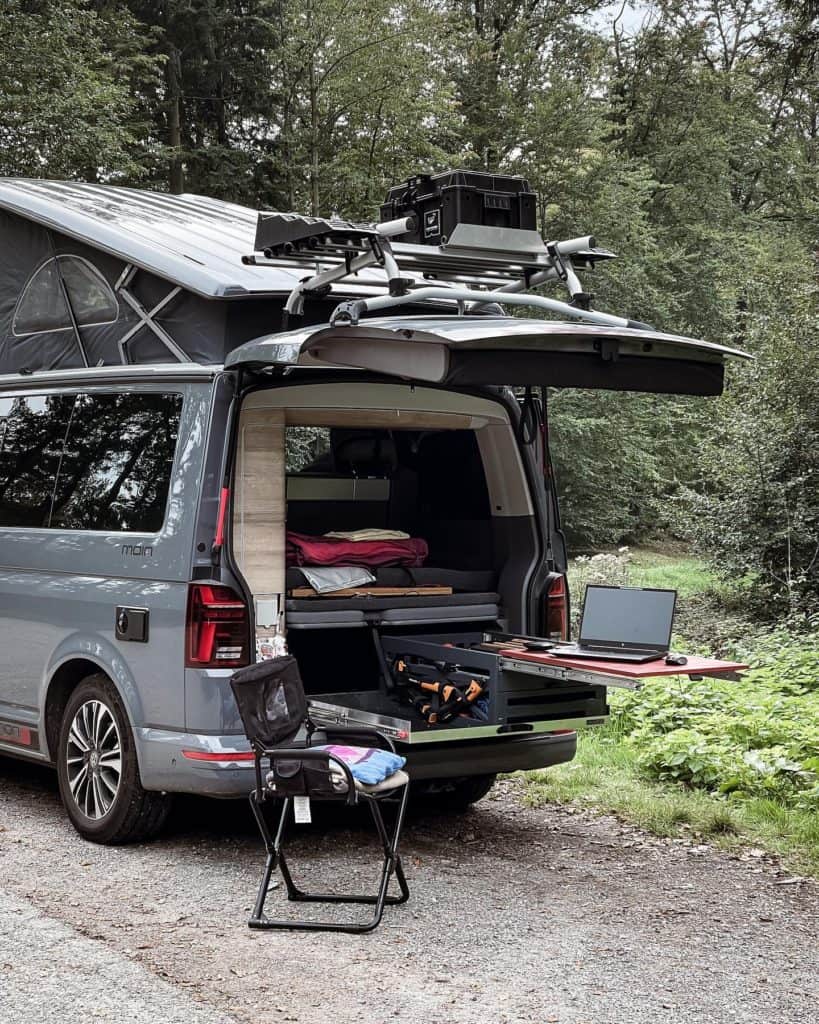 van office exterior setup