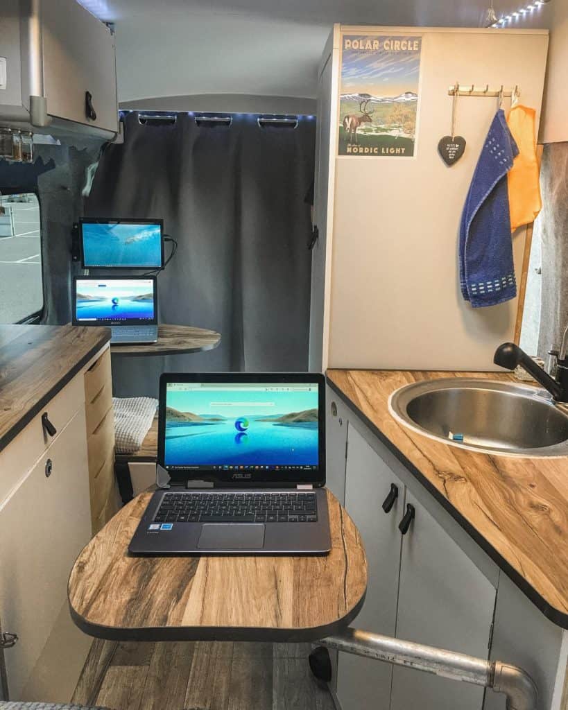 laptop table van life idea