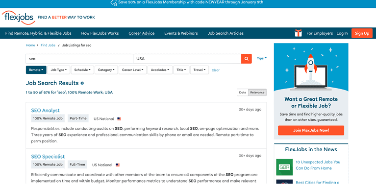 seo remote jobs flexjobs