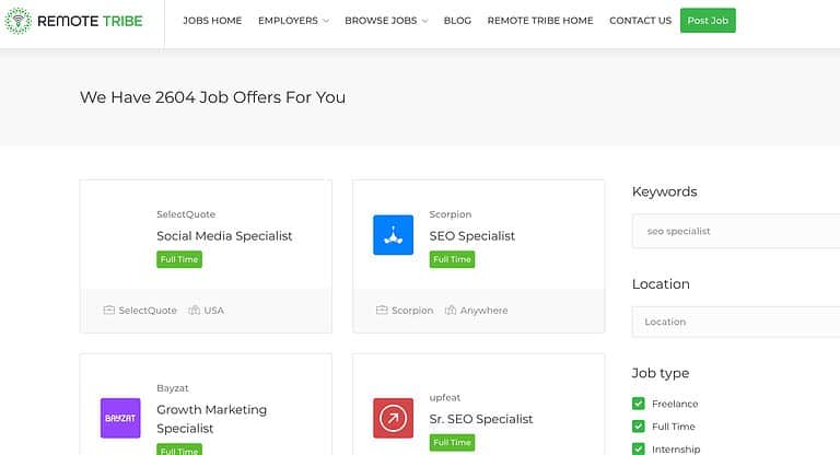 remote tribe seo jobs