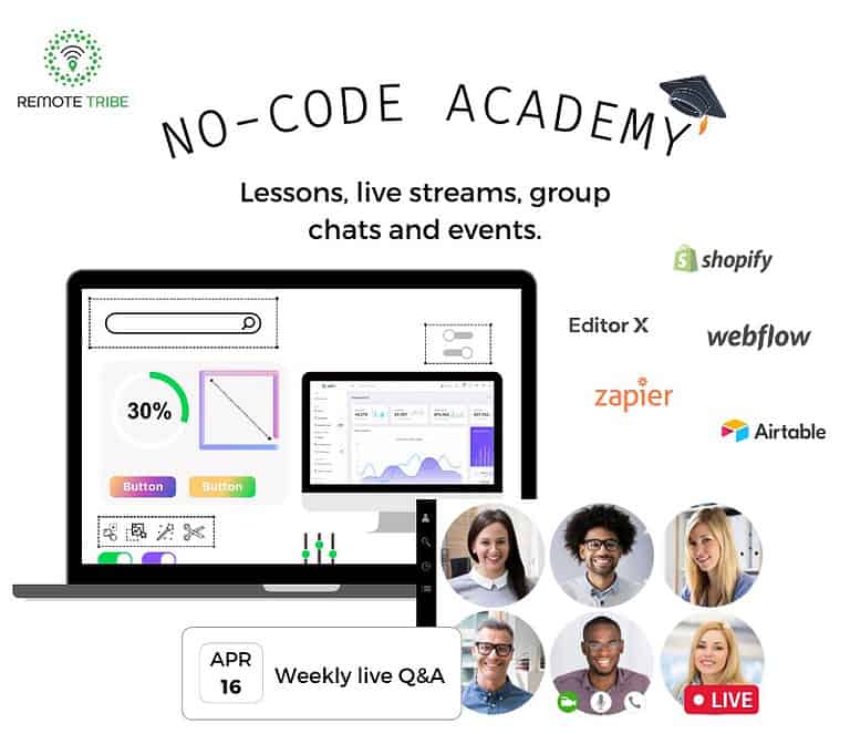 no code academy by remote tribe courses