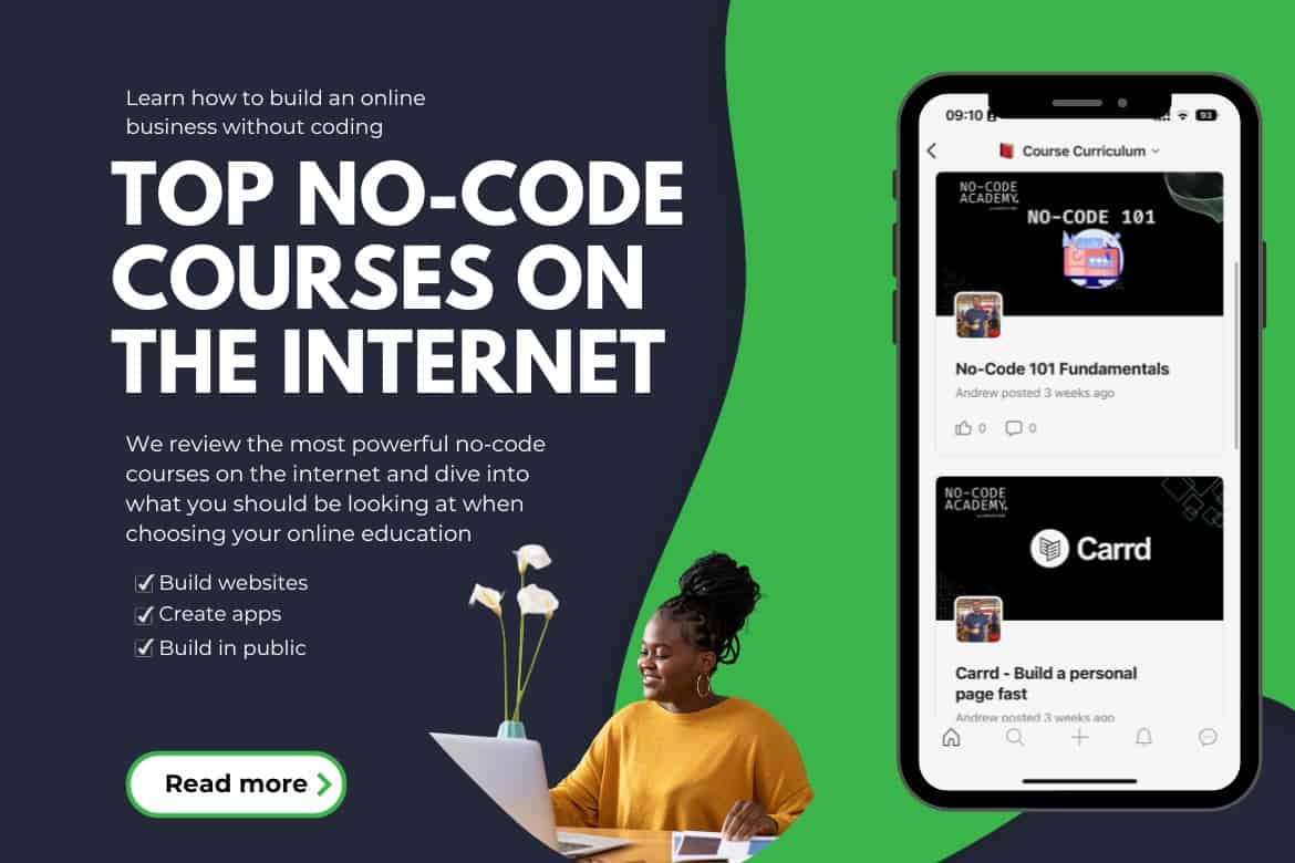 top 5 no-code development courses on the Internet!