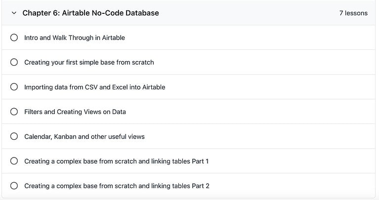 airtable no code course