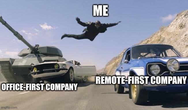 crazy about remote work meme