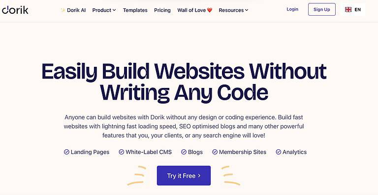 dorik website builder