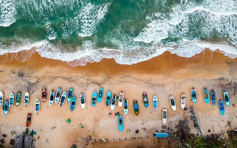 Sri lanka arugam bay from sky