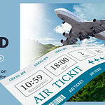 omnward flight ticket and plane banner